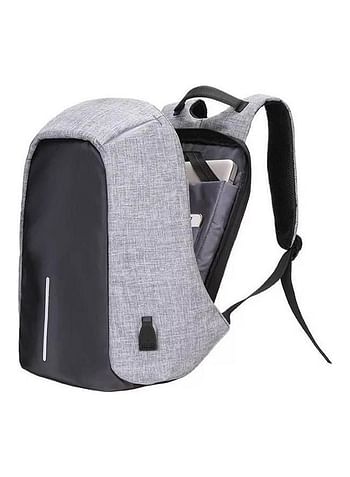 Anti-Theft Laptop Backpack With USB Charging Port Grey / Black