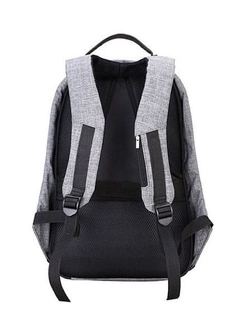 Anti-Theft Laptop Backpack With USB Charging Port Grey / Black