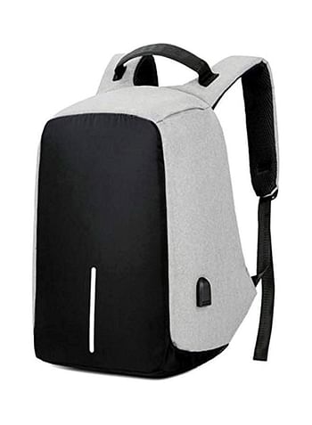 Anti Theft Backpack And USB Port Charger Grey/Black