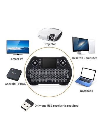 2.4GHz Wireless Keyboard Touchpad Mouse Black