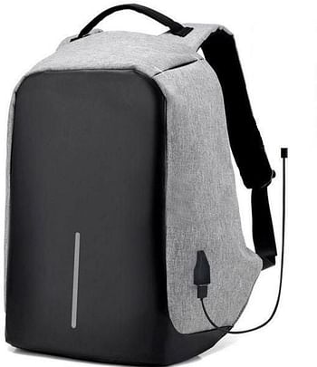 Anti Theft Waterproof Laptop Backpack With USB Charge grey