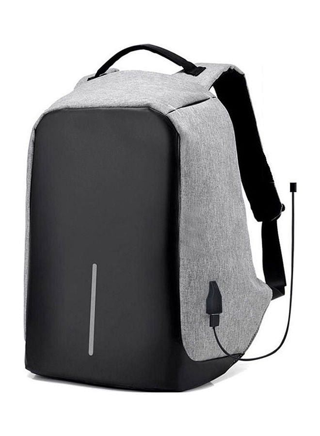 Waterproof Anti Theft Laptop Back Bag With Usb Charger Outlet Grey