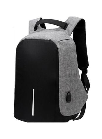 Anti Theft Backpack For Laptop With USB Charging Port Black/Grey