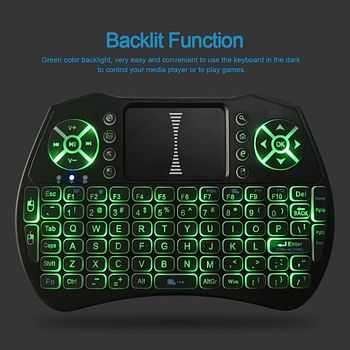 2.4GHz Air Mouse Touchpad Wireless Keyboard - English Black