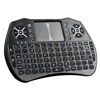 2.4GHz Air Mouse Touchpad Wireless Keyboard - English Black