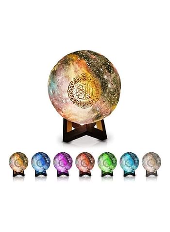 Starry Moon LED Lamp Bluetooth Quran and song speaker 3D Printing, 7-Color, with Remote Control multicolor