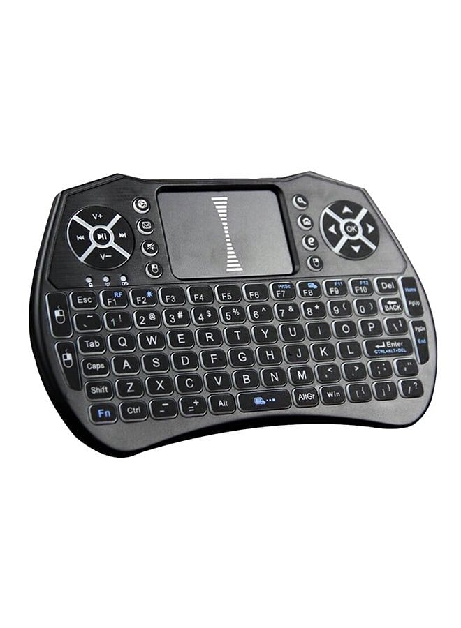 Wireless Keyboard Remote Control With Touchpad For Smart TV Black