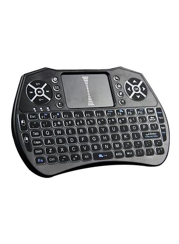 Wireless Keyboard Remote Control With Touchpad For Smart TV Black