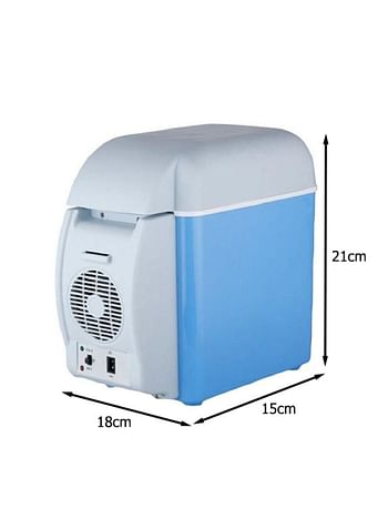 Multi-Function Portable Car Mini Fridge 7.5 L 2724675505896 Blue/White