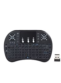 Wireless Keyboard Remote Control With Touchpad For Smart TV Black