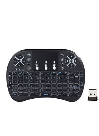 Wireless Keyboard Remote Control With Touchpad For Smart TV Black