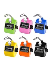 6-Piece 4-Digit Hand Tally Counter Multicolour