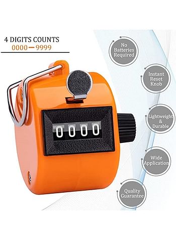 6-Piece 4-Digit Hand Tally Counter Multicolour