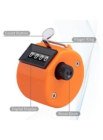 6-Piece 4-Digit Hand Tally Counter Multicolour