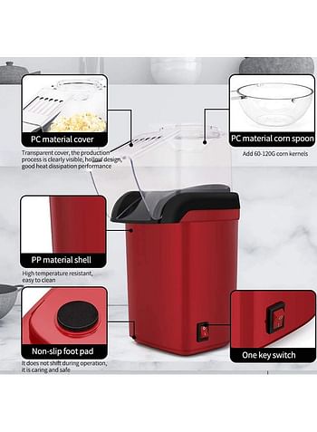 Mini Automatic Popcorn Machine 500.0 ml 1200.0 W 299-b Black/Red