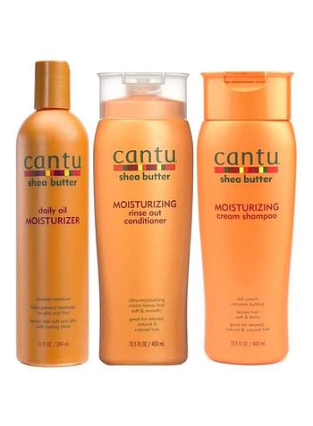 3-Piece Moisturizing Cream Shampoo And Conditioner Set 1184ml