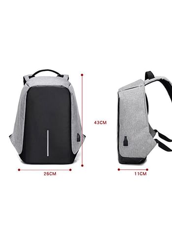 Anti-theft charging backpack Grey/Black