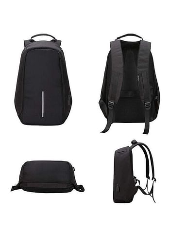 Backpack with USB Charging Port Black