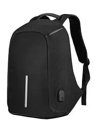 Anti-Theft Laptop Backpack With USB Charging Port Black