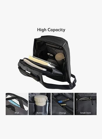 Anti-Theft Laptop Backpack With USB Charging Port Black