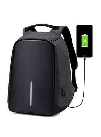 Backpack with USB Charging Port Black