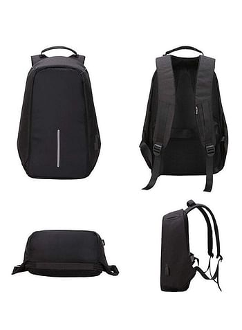 Backpack with USB Charging Port Black