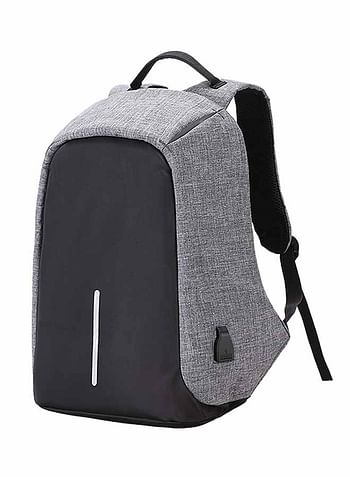 Anti-Theft Laptop Backpack With USB Charging Port Grey/Black