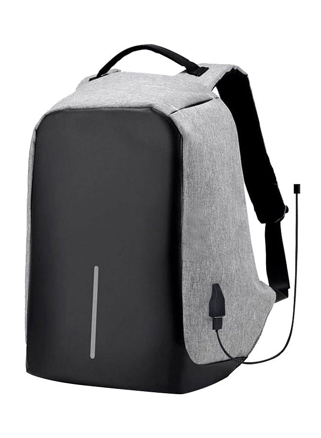 Waterproof Anti Theft Laptop Backpack With USB Charger Outlet Grey/Black