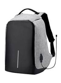 Waterproof Anti Theft Laptop Backpack With USB Charger Outlet Grey/Black