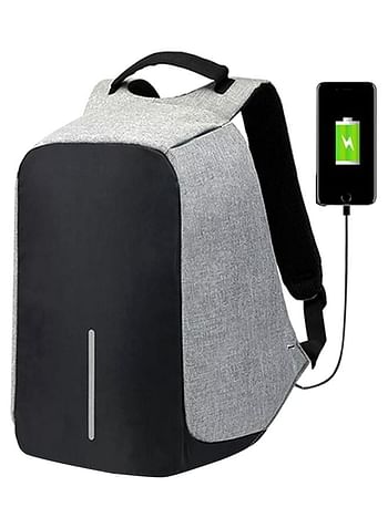 Anti Theft Laptop Backpack With USB Charging Port Black/Grey