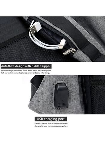 Waterproof Anti-Theft Zipper Backpack Black