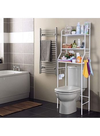 3 Tier Bathroom Organiser Over The Toilet Storage White 158cm