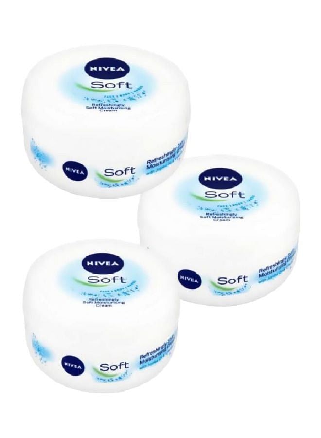 Pack Of 3 Soft Moisturizing Cream 600ml