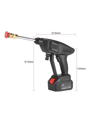 25V 15A 30Bar Cordless Portable High Pressure Washer Machine Black 21.5 x 21 x 15.5cm