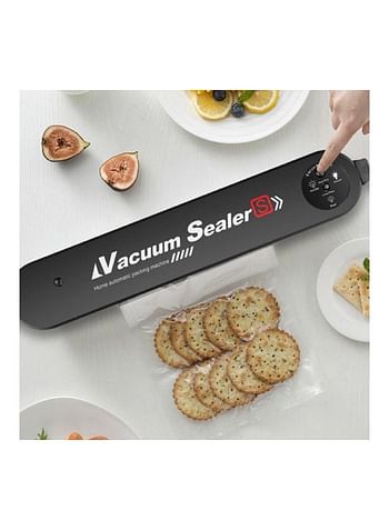 TYS-08 Automatic Vacuum Air Sealing System For Food Preservation With 14Pcs Of Sealing Bags Black 37.5*7.8*10cm