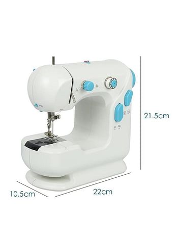 Multifunctional Electric Sewing Machine With LED Light Foot Pedal YFSM-306 White/Blue