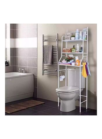 Bathroom Storage Rack White 45x25x153cm