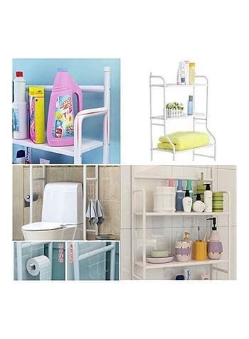 Bathroom Storage Rack White 45x25x153cm