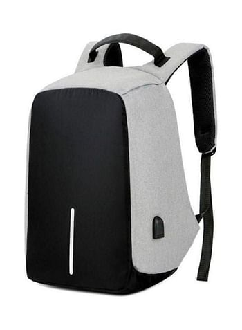 Anti Theft Laptop Backpack With USB Charging Port Grey / Black