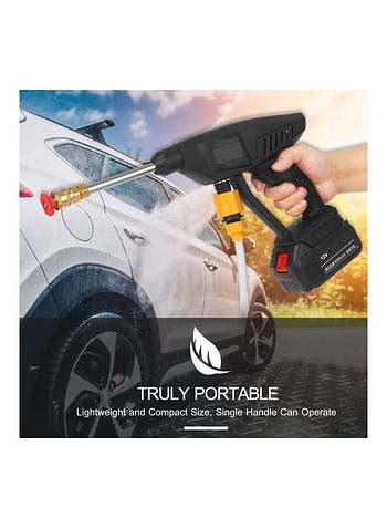 25V 15A 30Bar Cordless Handheld Wireless Pressure Washer Black 21.5 x 21 x 15.5cm