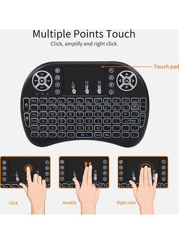 Air Keyboard Mouse Remote Touchpad Black