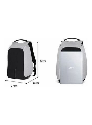 Antitheft Travel Backpack Capacity Waterproof Oxford Laptop Bag Grey