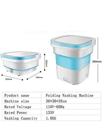 Portable Folding Washing Machine 135 W KPB18-8 Blue/White