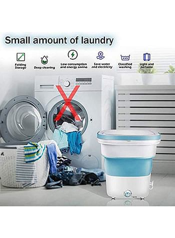 Portable Folding Washing Machine 135 W KPB18-8 Blue/White