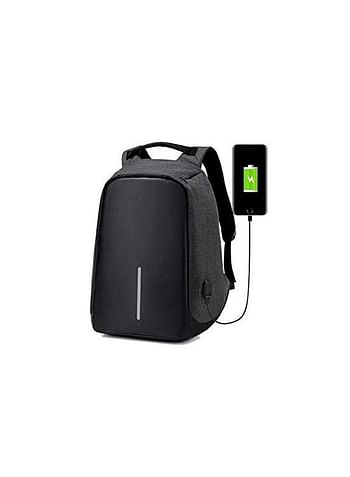 Anti-Theft Laptop Backpack With USB Charging Port Black