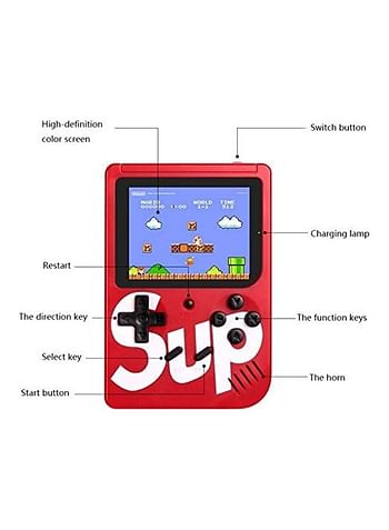 2-Piece Sup With 400 In 1 Games Retro Portable Mini Handheld Gamepad Consoles 3.0 Inch Black/White wireless