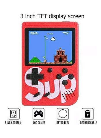 2-Piece Sup With 400 In 1 Games Retro Portable Mini Handheld Gamepad Consoles 3.0 Inch Black/White wireless