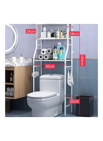 3-Layer Washing Machine Rack White 160x18x50cm