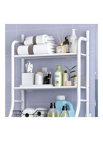 3-Layer Washing Machine Rack White 160x18x50cm