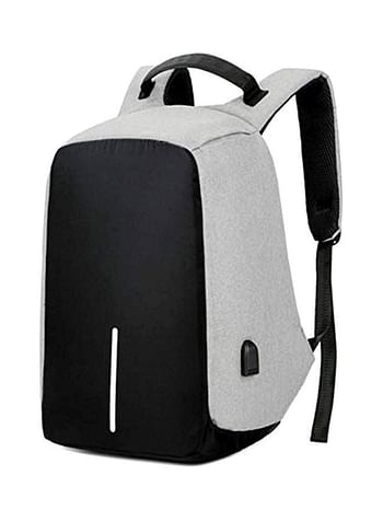 Anti-Theft Laptop Backpack With USB Charging Port Grey/Black